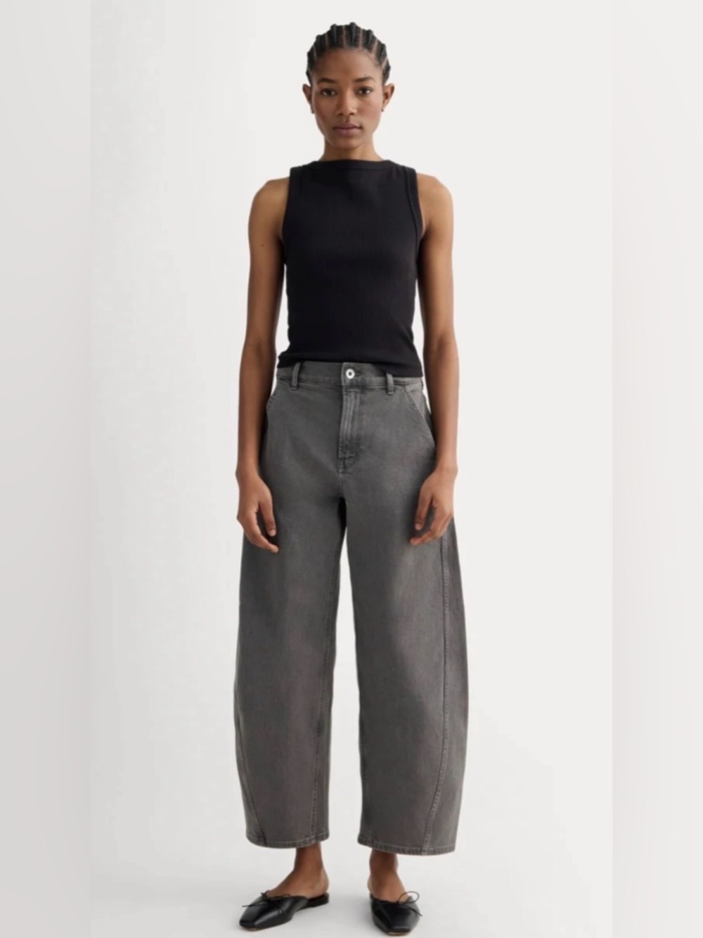 everlane way high twist curve jean in cloud mist